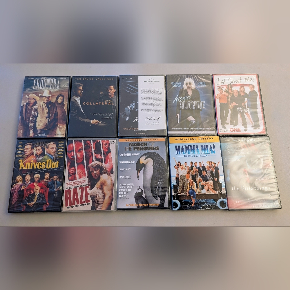 Collection of 10 Movies on DVD. All New in Original Packaging